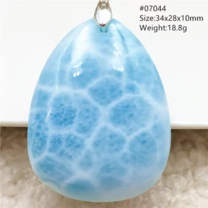 Natural Blue Larimar Pendant Necklace Water Pattern From Dominica Larimar Fashion Jewelry Women Men Rare Stone AAAAAA - Image 19