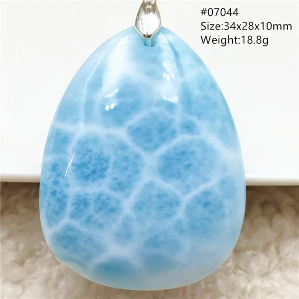 Natural Blue Larimar Pendant Necklace Water Pattern From Dominica Larimar Fashion Jewelry Women Men Rare Stone AAAAAA