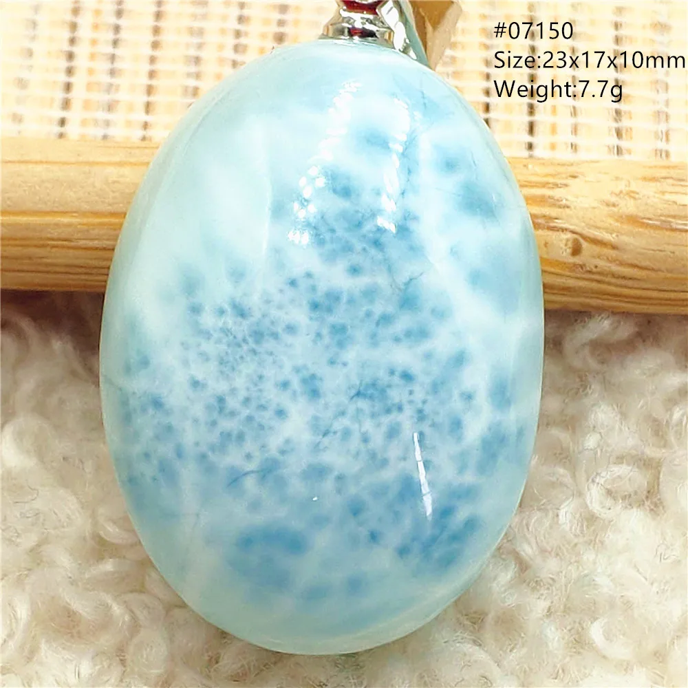 Natural Blue Larimar Pendant Necklace Water Pattern From Dominica Larimar Fashion Jewelry Women Men Rare Stone AAAAAA - Image 50