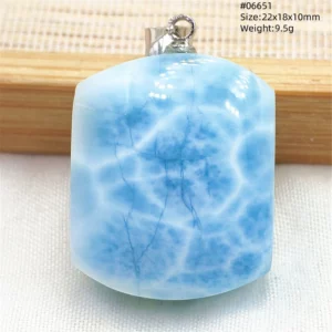 Natural Blue Larimar Pendant Necklace Water Pattern From Dominica Larimar Fashion Jewelry Women Men Rare Stone AAAAAA - Image 10