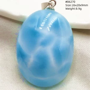 Natural Blue Larimar Pendant Necklace Water Pattern From Dominica Larimar Fashion Jewelry Women Men Rare Stone AAAAAA - Image 63