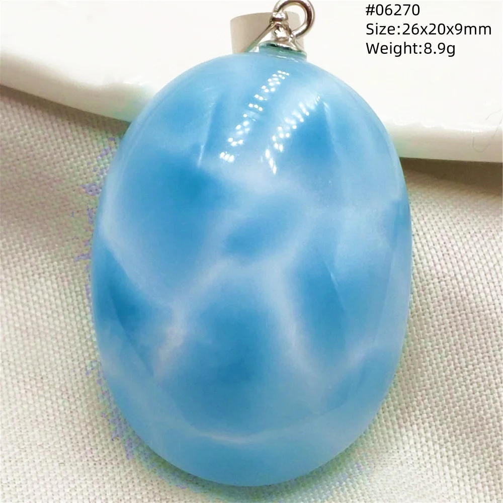 Natural Blue Larimar Pendant Necklace Water Pattern From Dominica Larimar Fashion Jewelry Women Men Rare Stone AAAAAA - Image 63