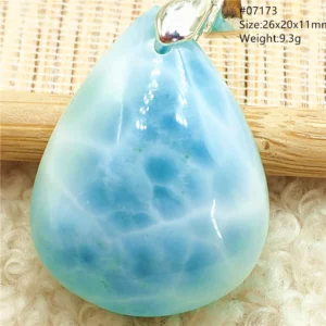 Natural Blue Larimar Pendant Necklace Water Pattern From Dominica Larimar Fashion Jewelry Women Men Rare Stone AAAAAA - Image 42