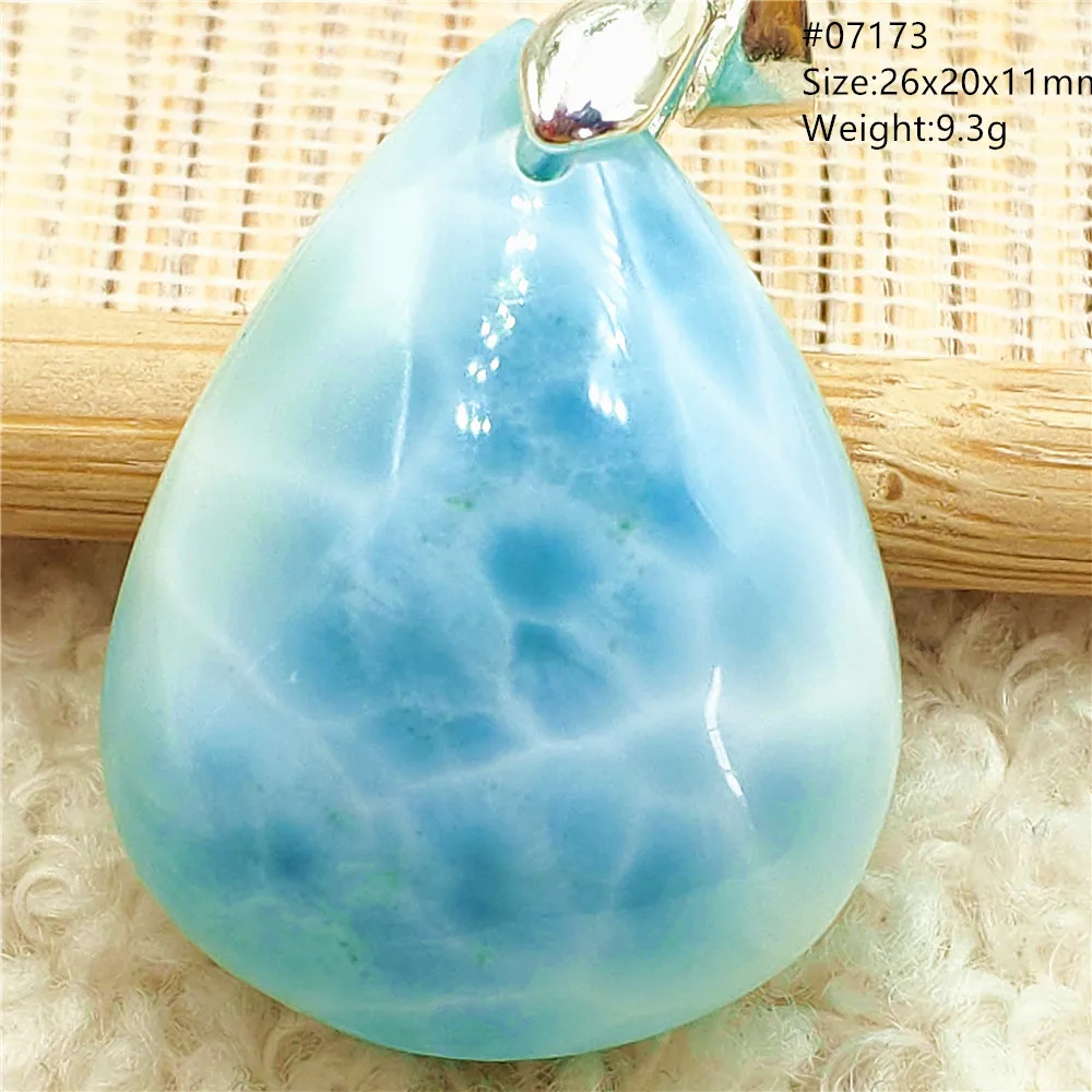 Natural Blue Larimar Pendant Necklace Water Pattern From Dominica Larimar Fashion Jewelry Women Men Rare Stone AAAAAA - Image 42