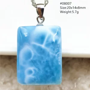 Natural Blue Larimar Pendant Necklace Water Pattern From Dominica Larimar Fashion Jewelry Women Men Rare Stone AAAAAA - Image 36
