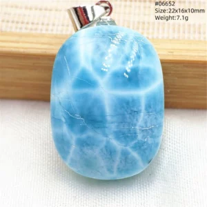Natural Blue Larimar Pendant Necklace Water Pattern From Dominica Larimar Fashion Jewelry Women Men Rare Stone AAAAAA - Image 20