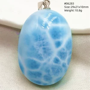 Natural Blue Larimar Pendant Necklace Water Pattern From Dominica Larimar Fashion Jewelry Women Men Rare Stone AAAAAA - Image 59