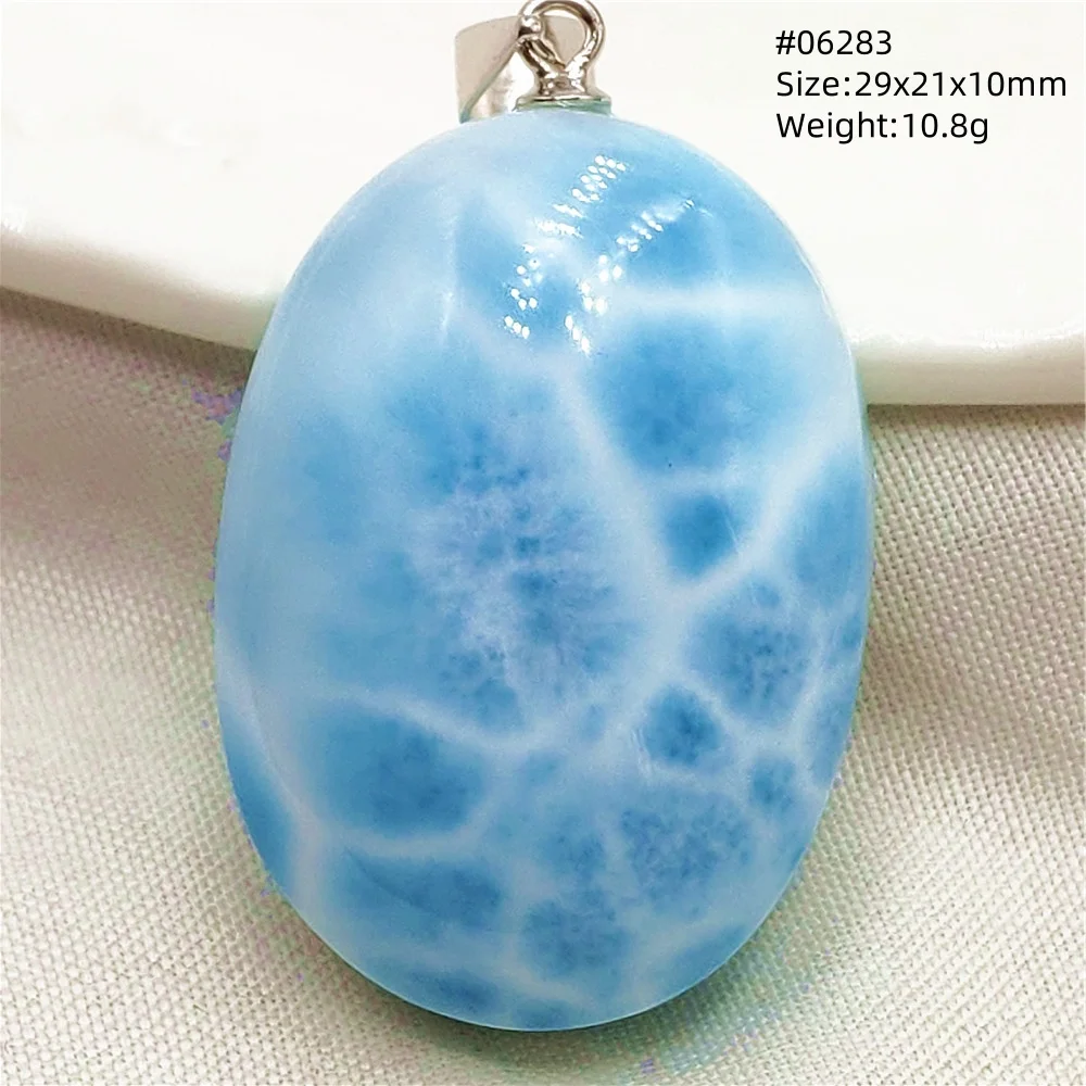 Natural Blue Larimar Pendant Necklace Water Pattern From Dominica Larimar Fashion Jewelry Women Men Rare Stone AAAAAA - Image 59