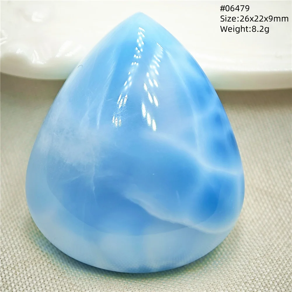 Natural Blue Larimar Pendant Necklace Water Pattern From Dominica Larimar Fashion Jewelry Women Men Rare Stone AAAAAA - Image 43