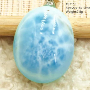 Natural Blue Larimar Pendant Necklace Water Pattern From Dominica Larimar Fashion Jewelry Women Men Rare Stone AAAAAA - Image 51
