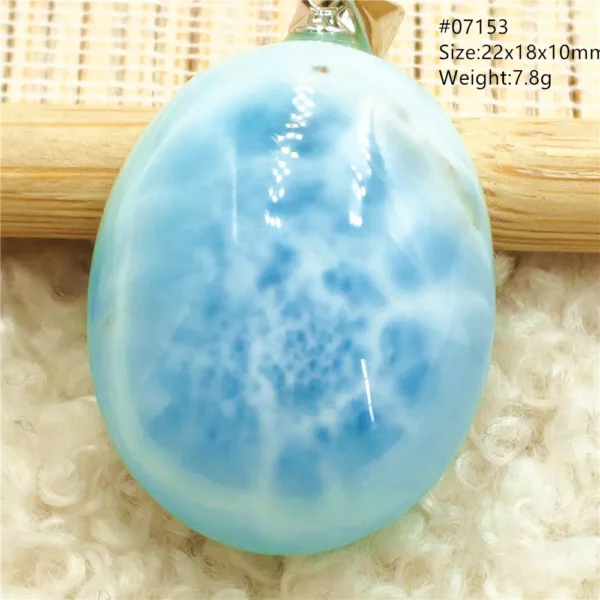 Natural Blue Larimar Pendant Necklace Water Pattern From Dominica Larimar Fashion Jewelry Women Men Rare Stone AAAAAA