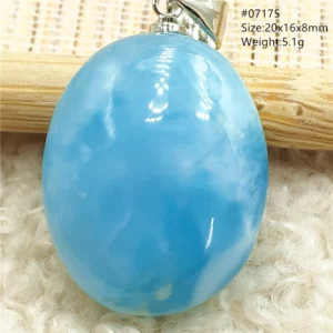 Natural Blue Larimar Pendant Necklace Water Pattern From Dominica Larimar Fashion Jewelry Women Men Rare Stone AAAAAA - Image 46