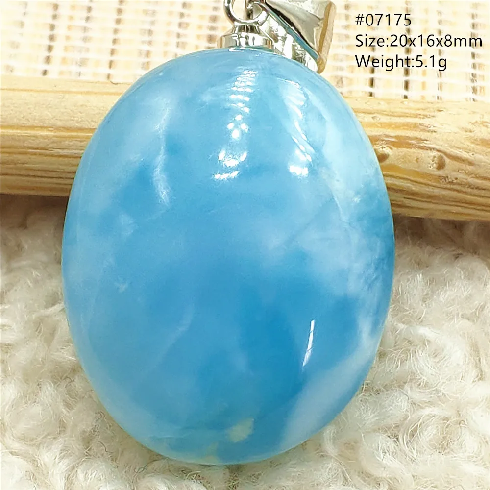 Natural Blue Larimar Pendant Necklace Water Pattern From Dominica Larimar Fashion Jewelry Women Men Rare Stone AAAAAA - Image 46
