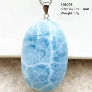 Natural Blue Larimar Pendant Necklace Water Pattern From Dominica Larimar Fashion Jewelry Women Men Rare Stone AAAAAA - Image 38