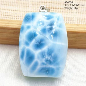 Natural Blue Larimar Pendant Necklace Water Pattern From Dominica Larimar Fashion Jewelry Women Men Rare Stone AAAAAA - Image 22