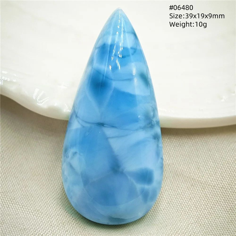 Natural Blue Larimar Pendant Necklace Water Pattern From Dominica Larimar Fashion Jewelry Women Men Rare Stone AAAAAA - Image 45