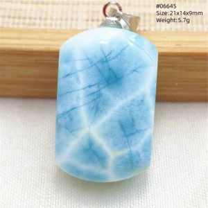 Natural Blue Larimar Pendant Necklace Water Pattern From Dominica Larimar Fashion Jewelry Women Men Rare Stone AAAAAA - Image 12