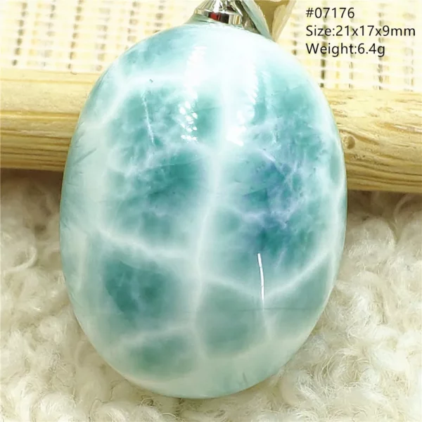 Natural Blue Larimar Pendant Necklace Water Pattern From Dominica Larimar Fashion Jewelry Women Men Rare Stone AAAAAA