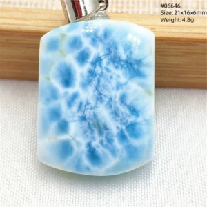Natural Blue Larimar Pendant Necklace Water Pattern From Dominica Larimar Fashion Jewelry Women Men Rare Stone AAAAAA - Image 13
