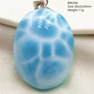 Natural Blue Larimar Pendant Necklace Water Pattern From Dominica Larimar Fashion Jewelry Women Men Rare Stone AAAAAA - Image 65