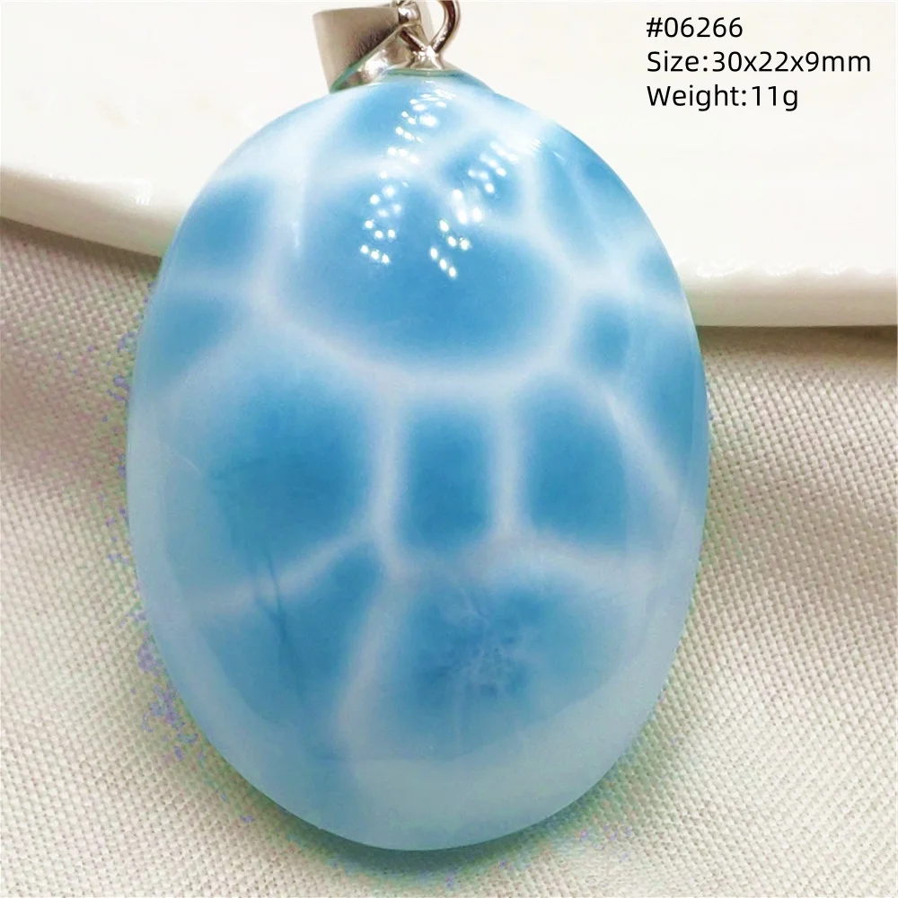 Natural Blue Larimar Pendant Necklace Water Pattern From Dominica Larimar Fashion Jewelry Women Men Rare Stone AAAAAA - Image 65