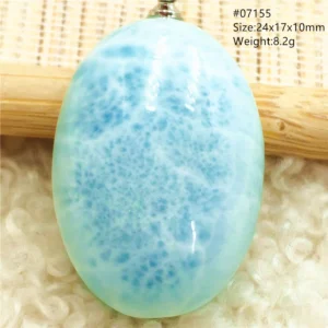 Natural Blue Larimar Pendant Necklace Water Pattern From Dominica Larimar Fashion Jewelry Women Men Rare Stone AAAAAA - Image 53