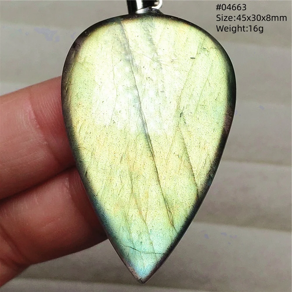 Natural Labradorite Flash Pendant Necklace, Water Drop - Image 40