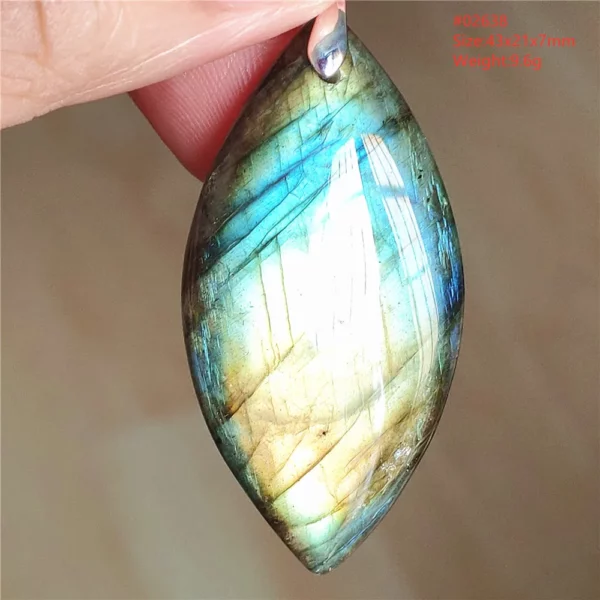 Natural Labradorite Flash Pendant Necklace, Water Drop