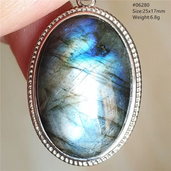 Natural Blue Light Labradorite Pendant Jewelry Water Drop Crystal Flash Labradorite Bead Necklace Women Men AAAAAA