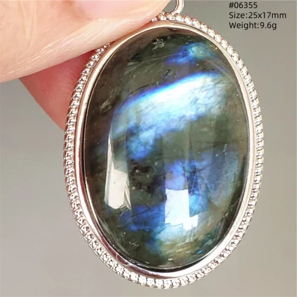 Natural Blue Light Labradorite Pendant Jewelry Water Drop Crystal Flash Labradorite Bead Necklace Women Men AAAAAA