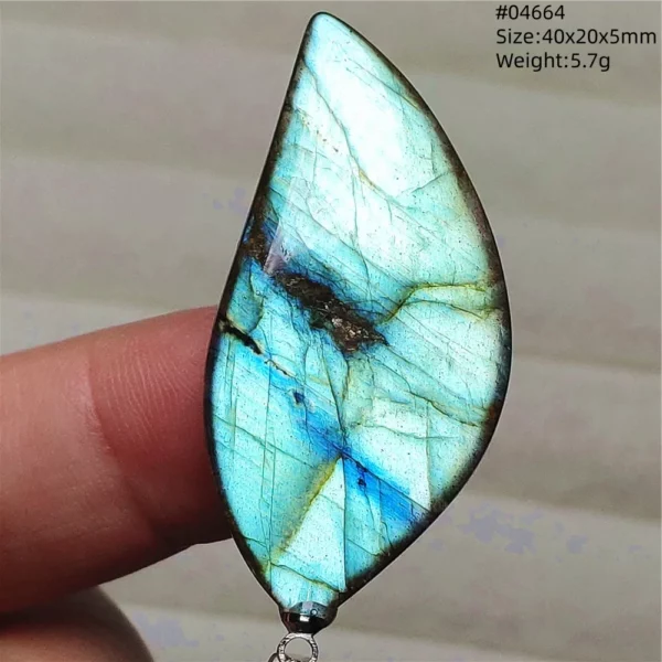 Natural Labradorite Flash Pendant Necklace, Water Drop