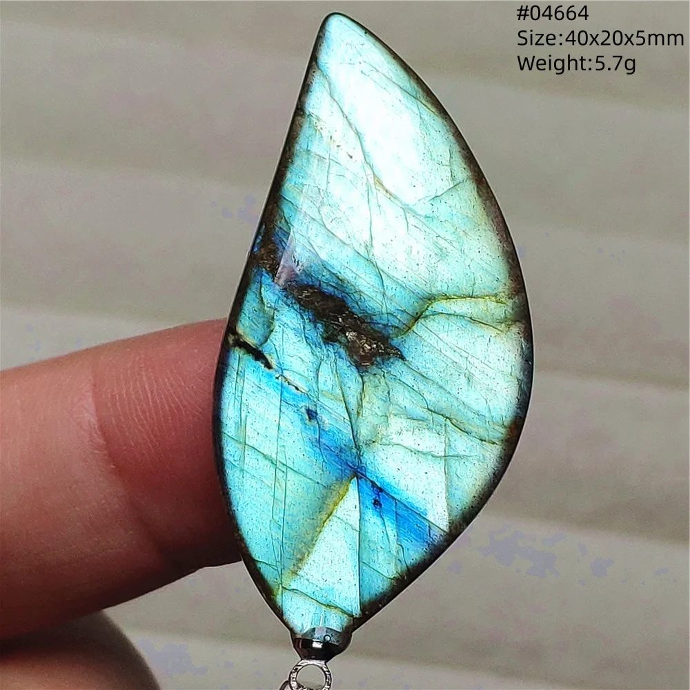 Natural Labradorite Flash Pendant Necklace, Water Drop - Image 32