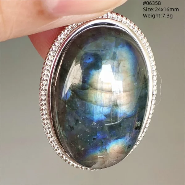Natural Blue Light Labradorite Pendant Jewelry Water Drop Crystal Flash Labradorite Bead Necklace Women Men AAAAAA