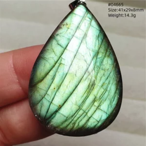 Natural Labradorite Flash Pendant Necklace, Water Drop - Image 31