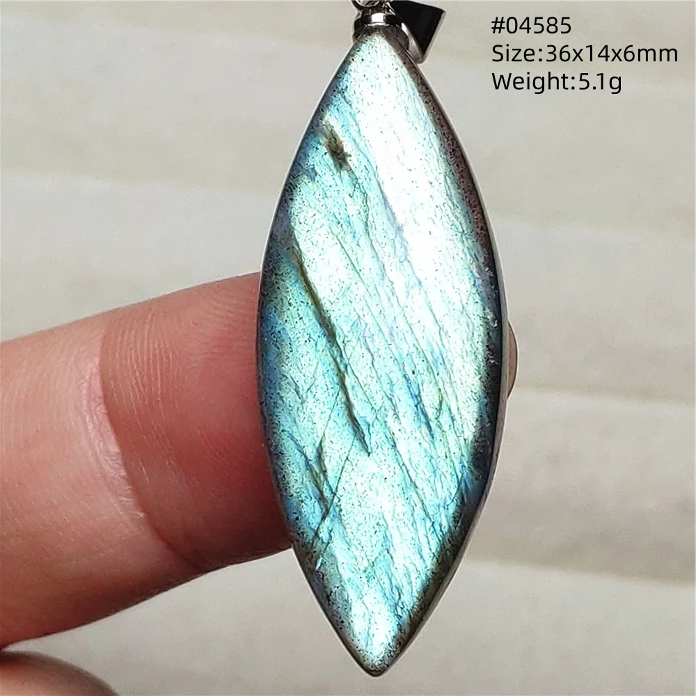 Natural Labradorite Flash Pendant Necklace, Water Drop - Image 56