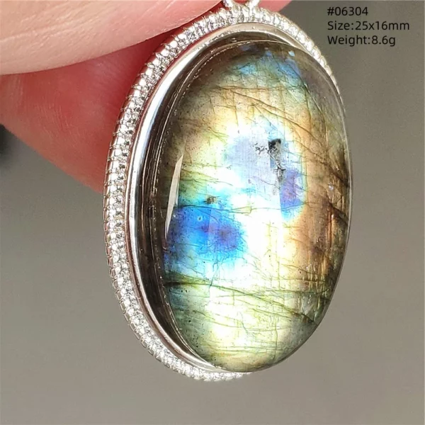 Natural Blue Light Labradorite Pendant Jewelry Water Drop Crystal Flash Labradorite Bead Necklace Women Men AAAAAA