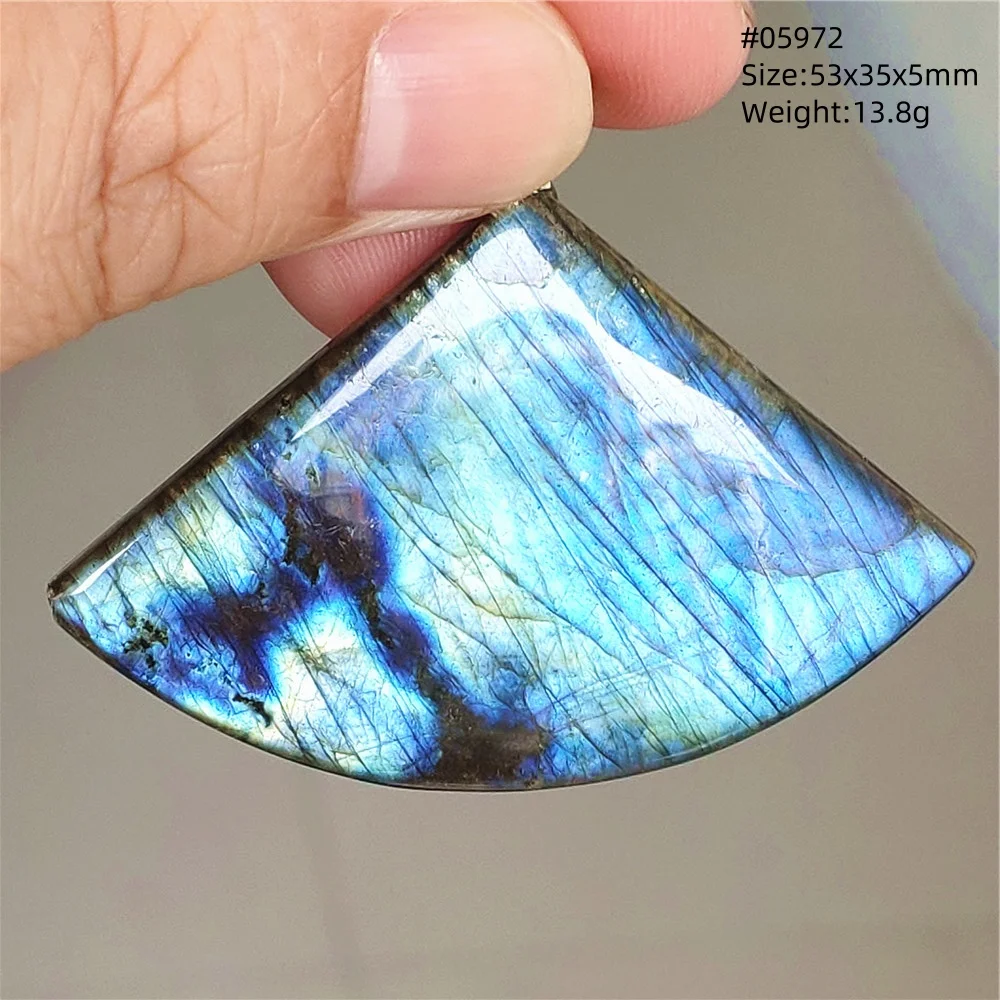 Natural Labradorite Flash Pendant Necklace, Water Drop - Image 23