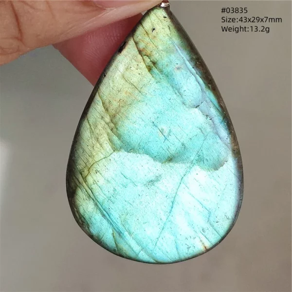 Natural Blue Light Labradorite Pendant Jewelry Water Drop Crystal Flash Labradorite Bead Necklace Women Men AAAAAA