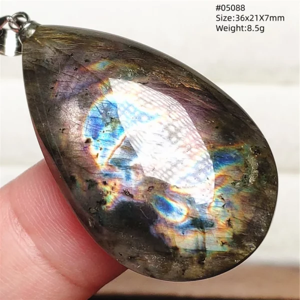 Natural Blue Light Labradorite Pendant Jewelry Water Drop Crystal Flash Labradorite Bead Necklace Women Men AAAAAA