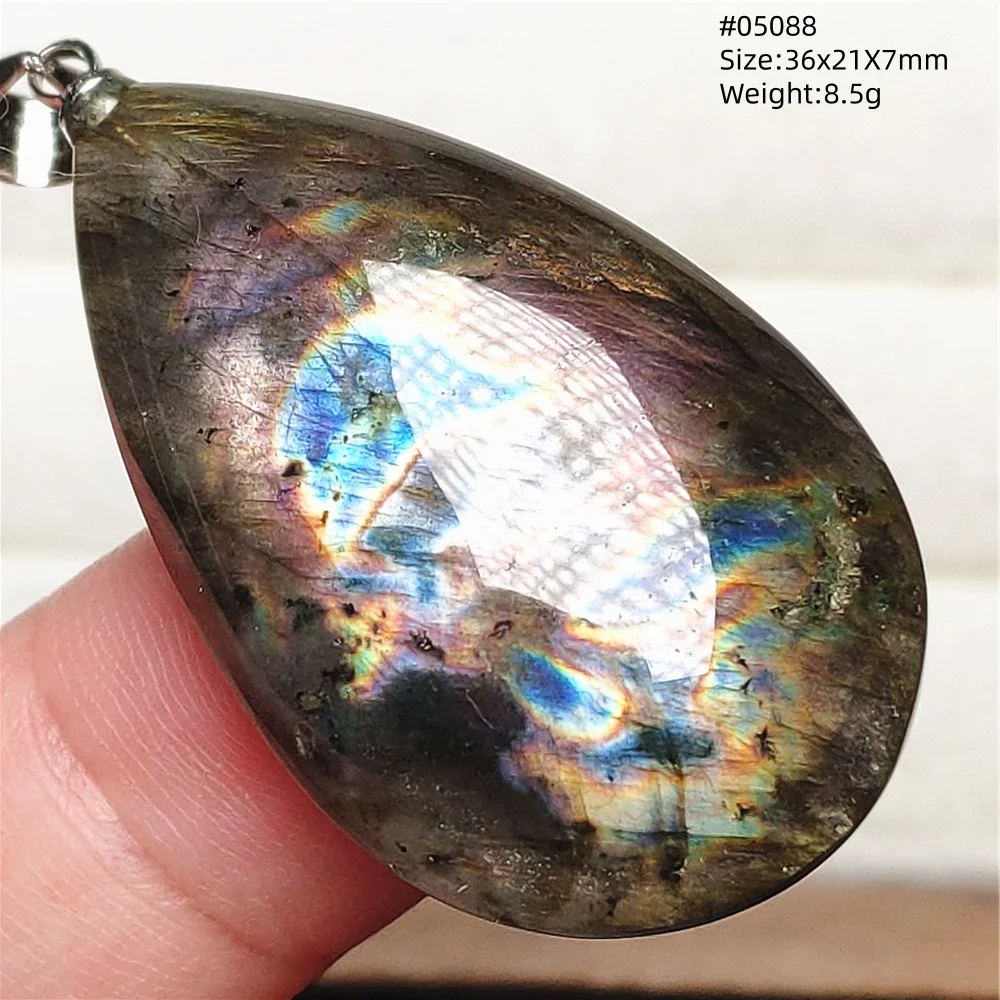 Natural Blue Light Labradorite Pendant Jewelry Water Drop Crystal Flash Labradorite Bead Necklace Women Men AAAAAA - Image 11