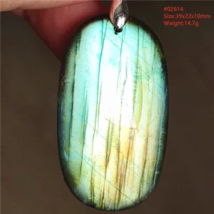 Natural Labradorite Flash Pendant Necklace, Water Drop - Image 65