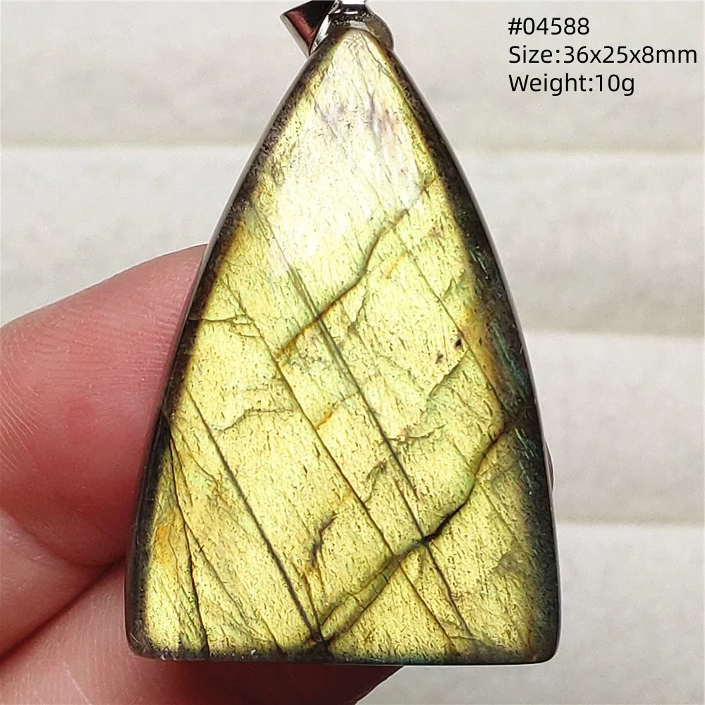 Natural Labradorite Flash Pendant Necklace, Water Drop - Image 50