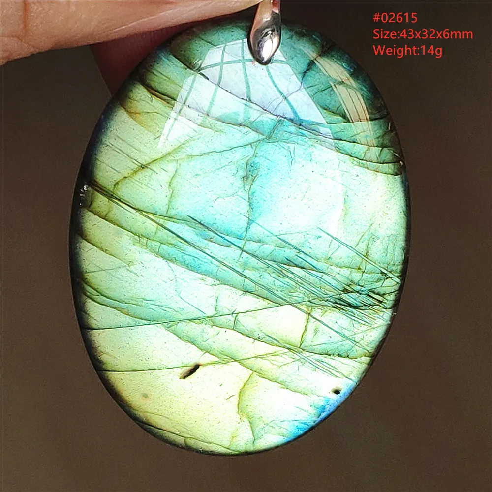 Natural Labradorite Flash Pendant Necklace, Water Drop - Image 66