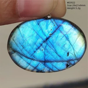 Natural Labradorite Flash Pendant Necklace, Water Drop - Image 43
