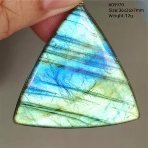 Natural Labradorite Flash Pendant Necklace, Water Drop - Image 16