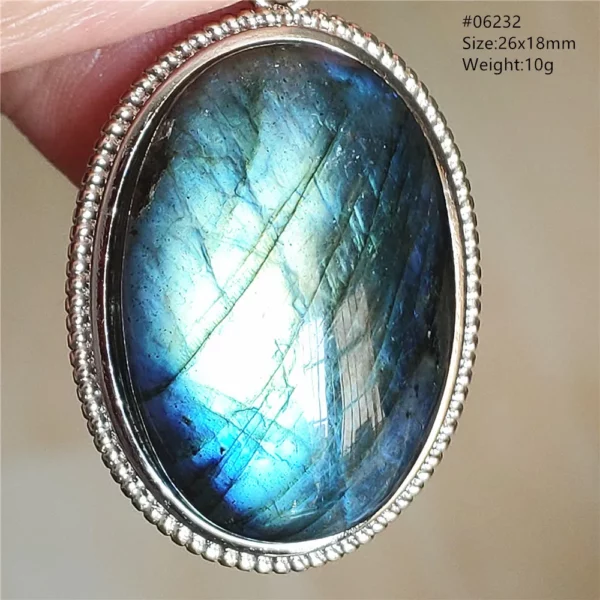 Natural Blue Light Labradorite Pendant Jewelry Water Drop Crystal Flash Labradorite Bead Necklace Women Men AAAAAA
