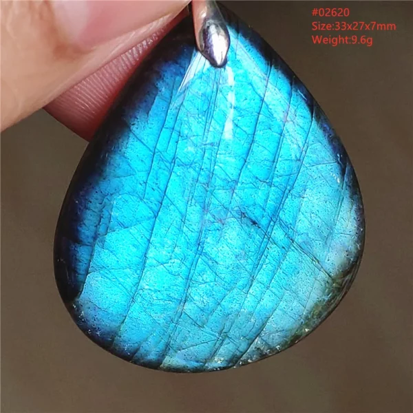 Natural Labradorite Flash Pendant Necklace, Water Drop