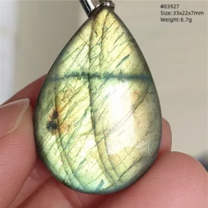 Natural Labradorite Flash Pendant Necklace, Water Drop - Image 47