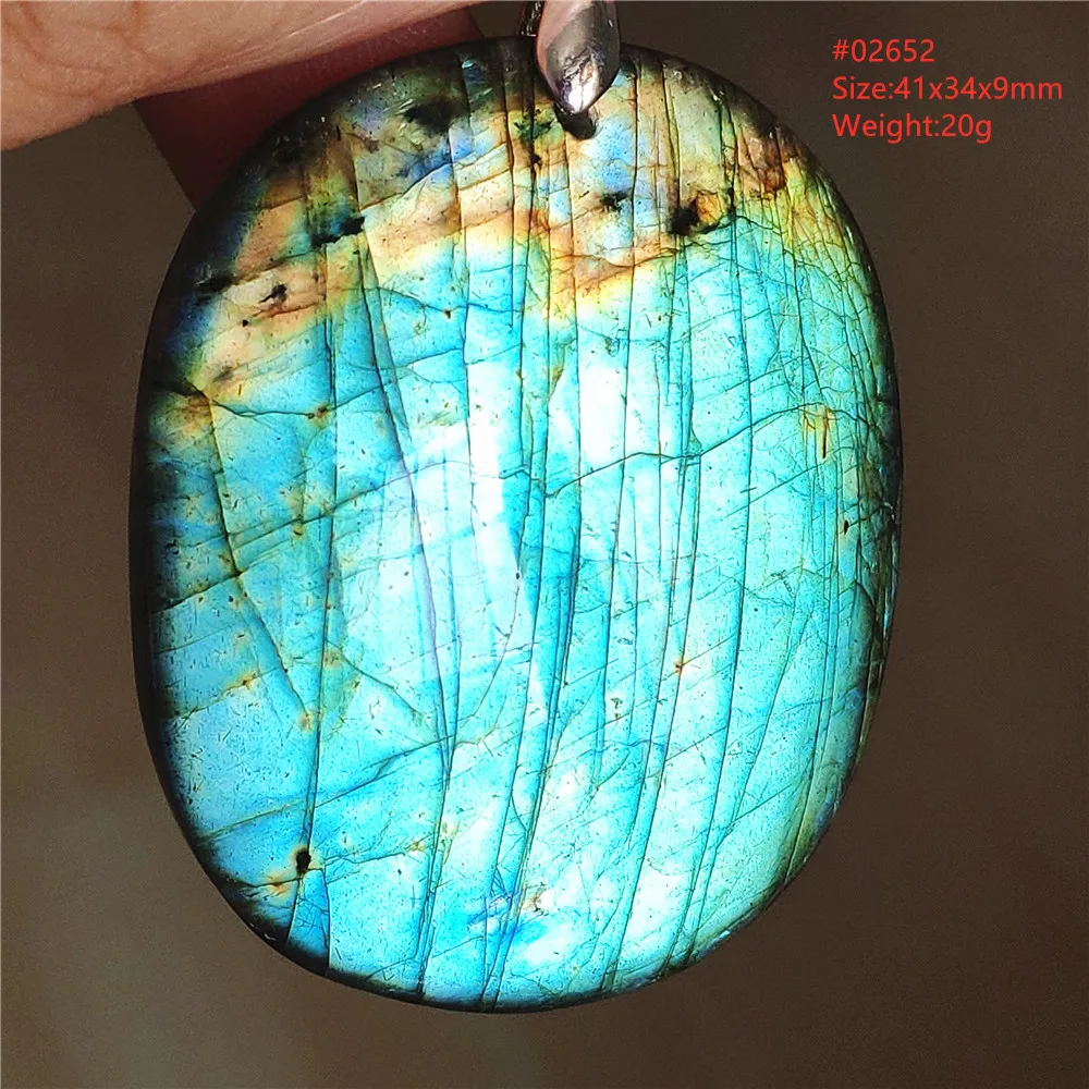 Natural Labradorite Flash Pendant Necklace, Water Drop - Image 69
