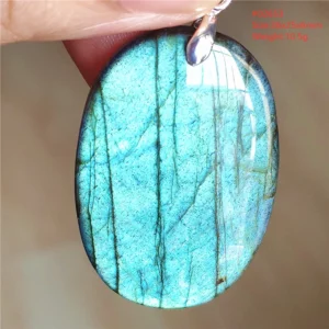 Natural Labradorite Flash Pendant Necklace, Water Drop - Image 67
